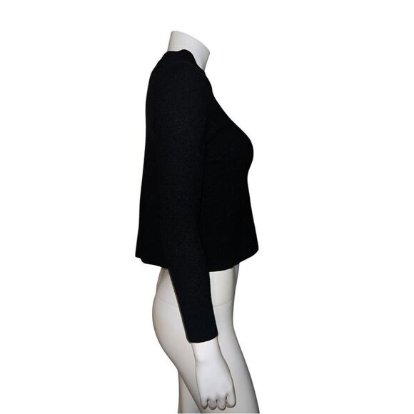 Athleta Black Merino Wool Black Cropped Sweater 3/4 Sleeve Small NWOT - Picture 4 of 7
